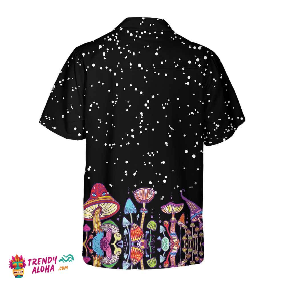 Colorful Mushroom Hawaiian Shirt, Funny Mushroom Print Shirt For Men & Women