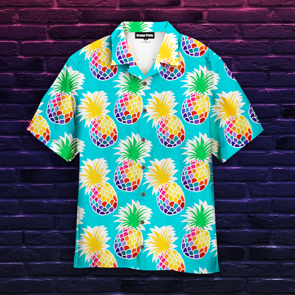 Colorful Pineapples Trendy Hawaiian Shirt