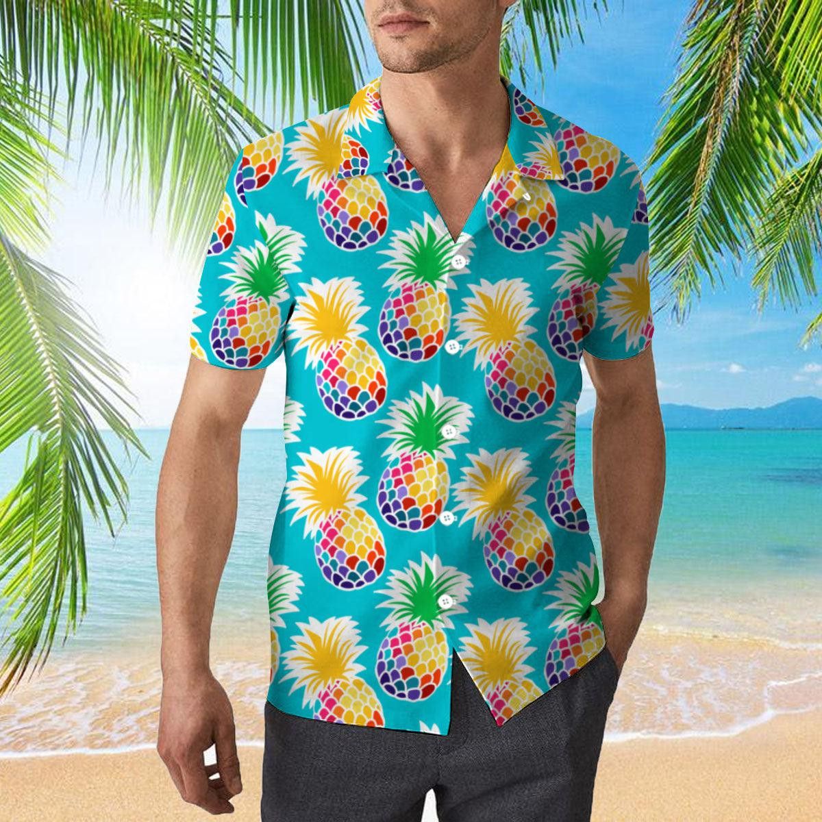 Colorful Pineapples Trendy Hawaiian Shirt