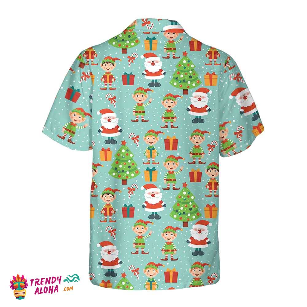 Colorful Santa Helper Pattern Hawaiian Shirt, Funny Christmas Shirt, Best Christmas Gift Idea