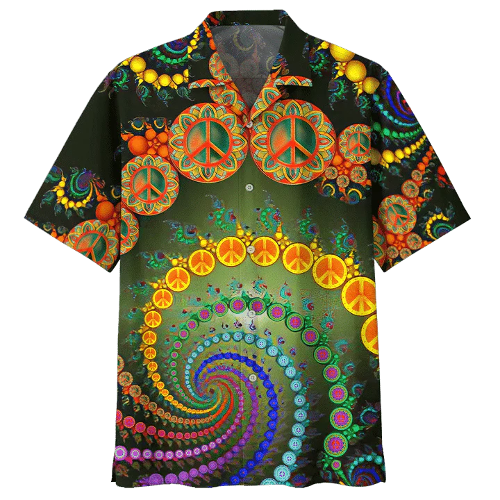 Colorful Spiral Design Hippie Pattern Hawaiian Shirt
