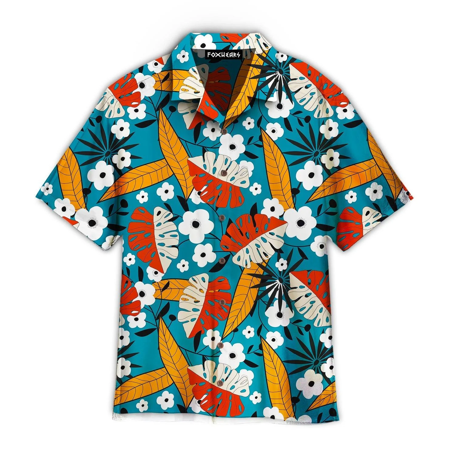 Colorful Tropical Floral Pattern Trendy Hawaiian Shirt Colorful Tropical Floral Pattern Trendy Hawaiian Shirt