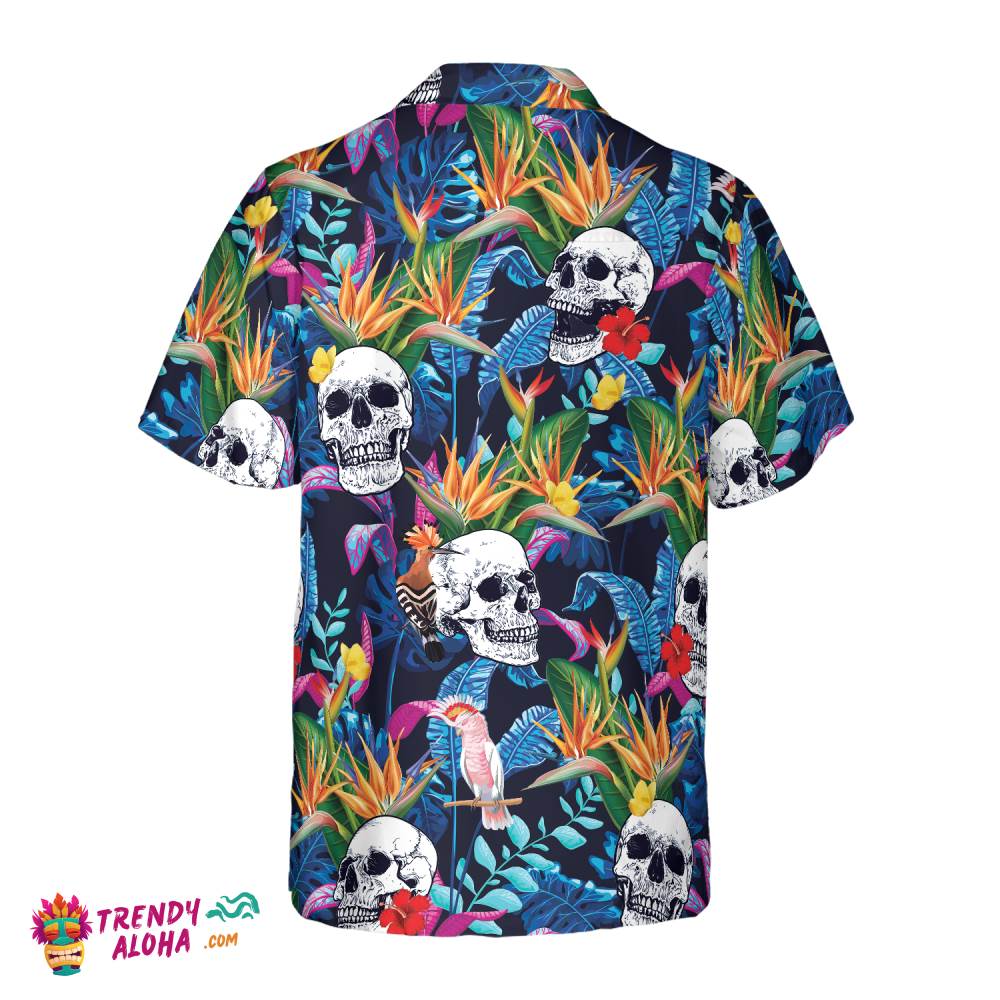Colorful Tropical Forest And Skull Hawaiian Shirt
