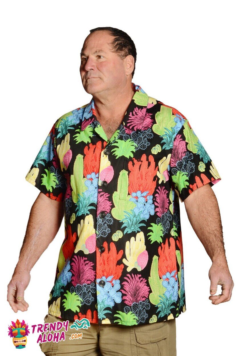 Colorful Undersea Coral Life Print Vibrant Tropical Hawaiian Shirt