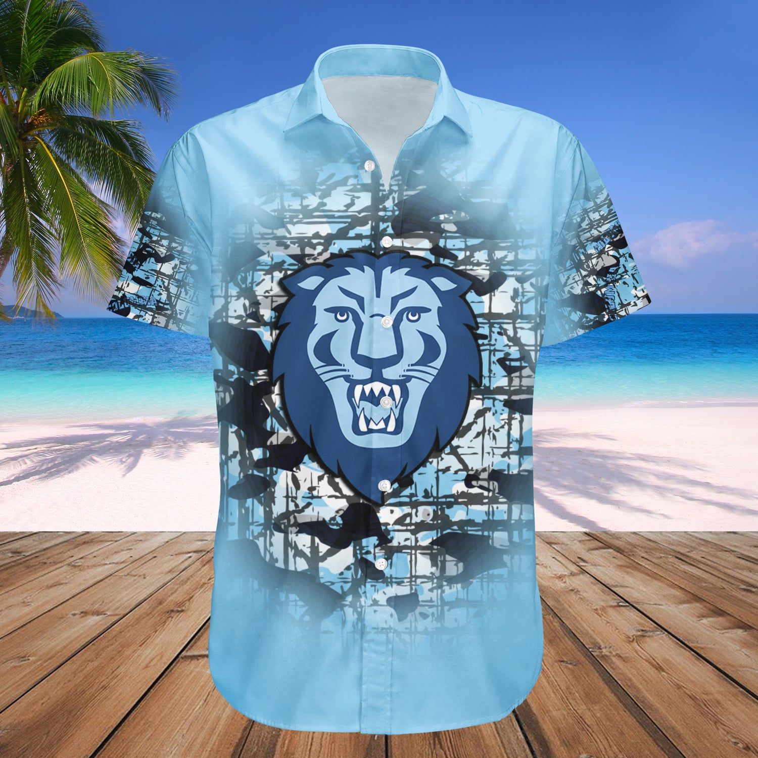 Columbia Lions Hawaii Shirt Camouflage Vintage – NCAA