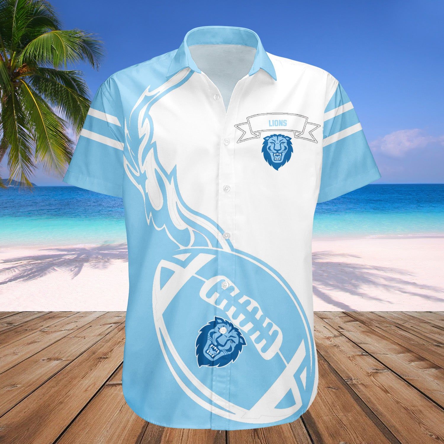 Columbia Lions Hawaii Shirt Flame Ball – NCAA