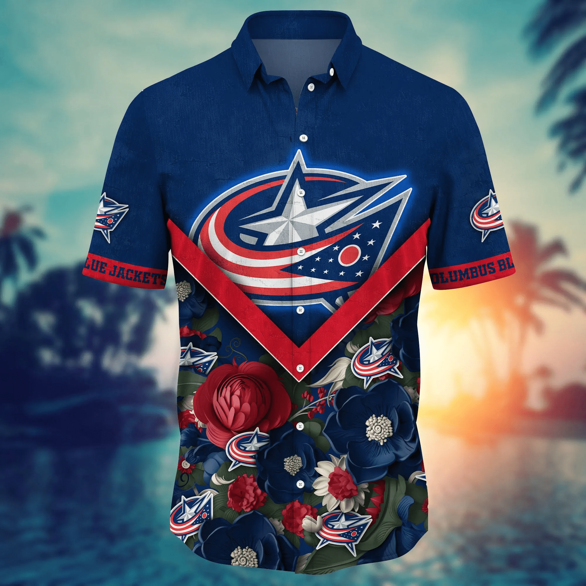 Columbus Blue Jackets NHL Hawaiian Shirt Custom Fresh Mowed Lawns Aloha Shirt