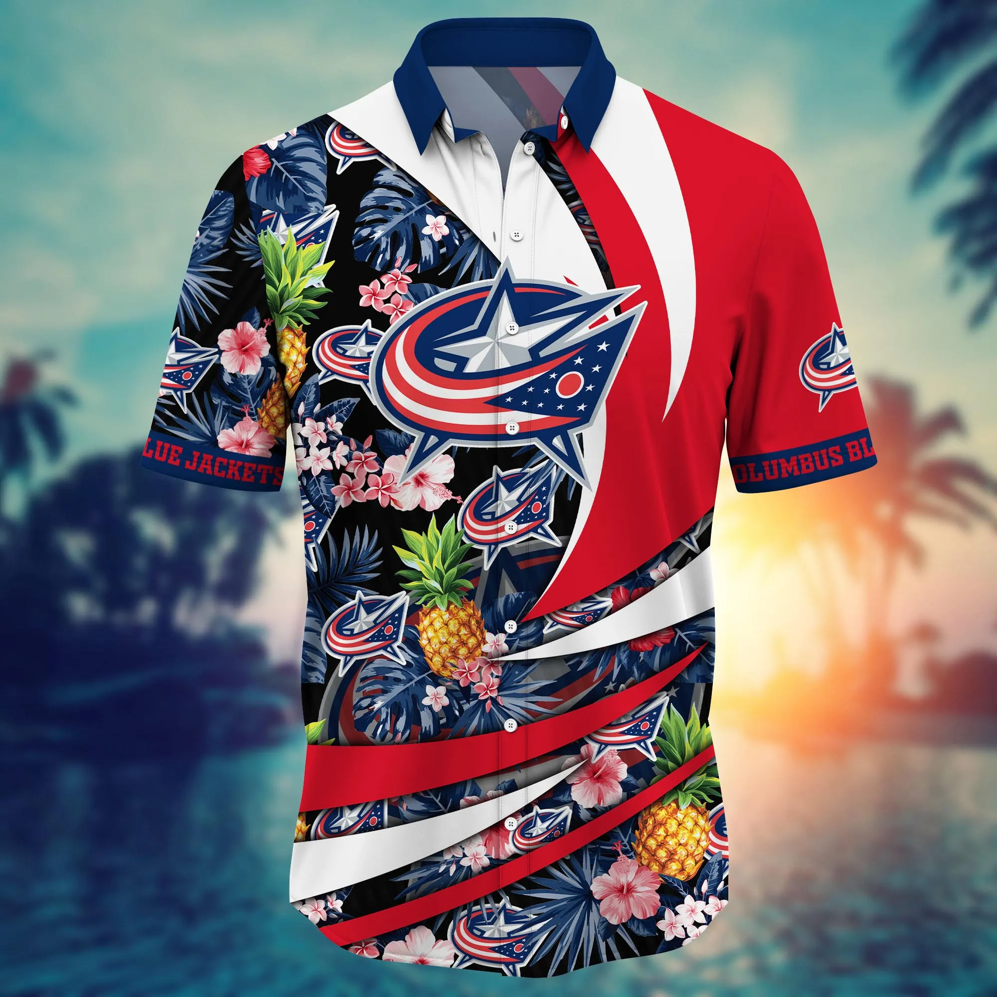 Columbus Blue Jackets NHL Hawaiian Shirt Long Days Aloha Shirt