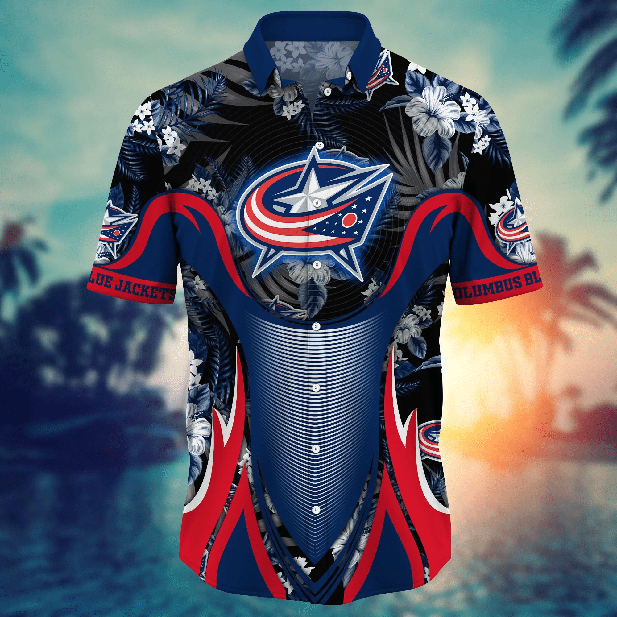 Columbus Blue Jackets NHL Hawaiian Shirt Surfing Aloha Shirt