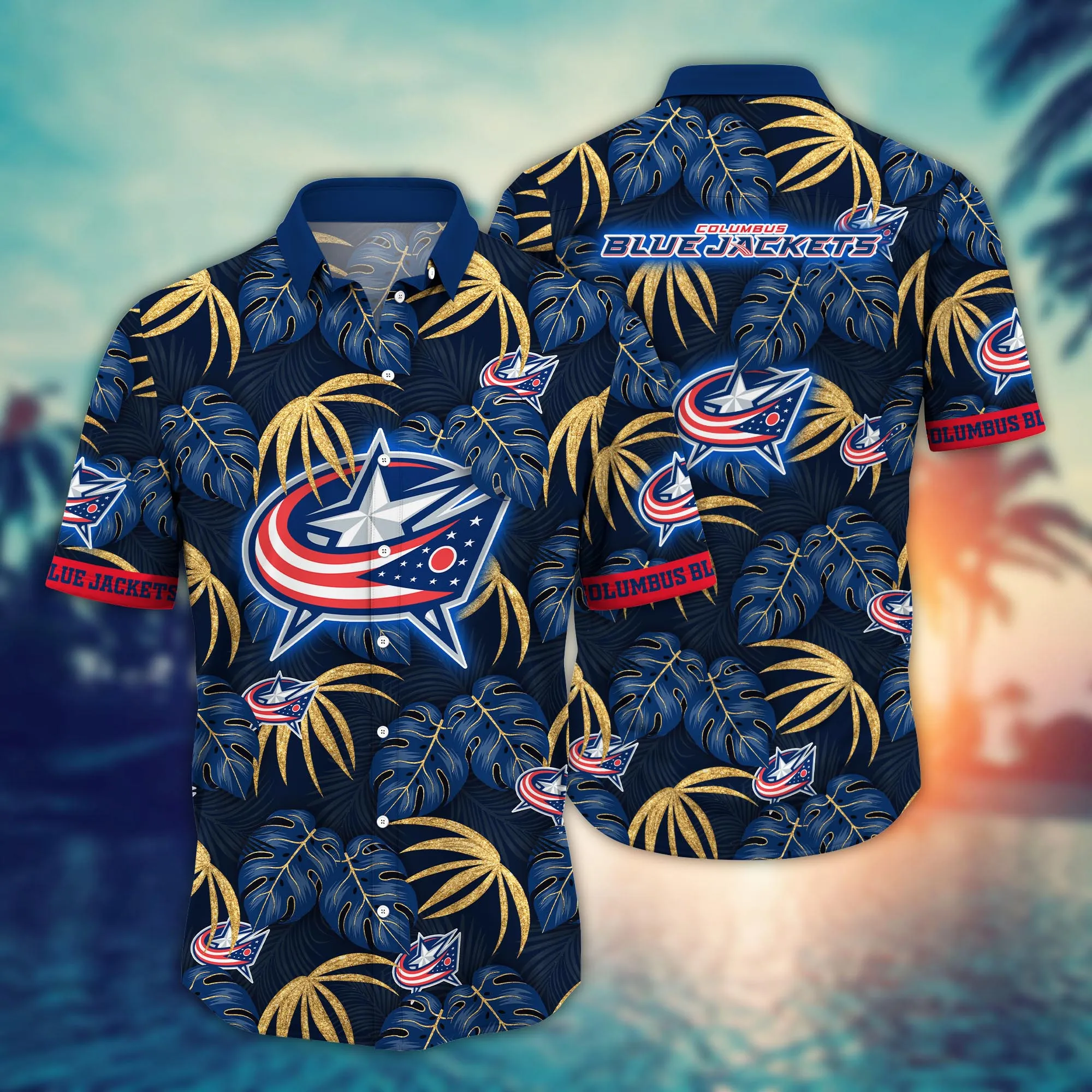 Columbus Blue Jackets NHL Hawaiian Shirt Tan Lines Aloha Shirt