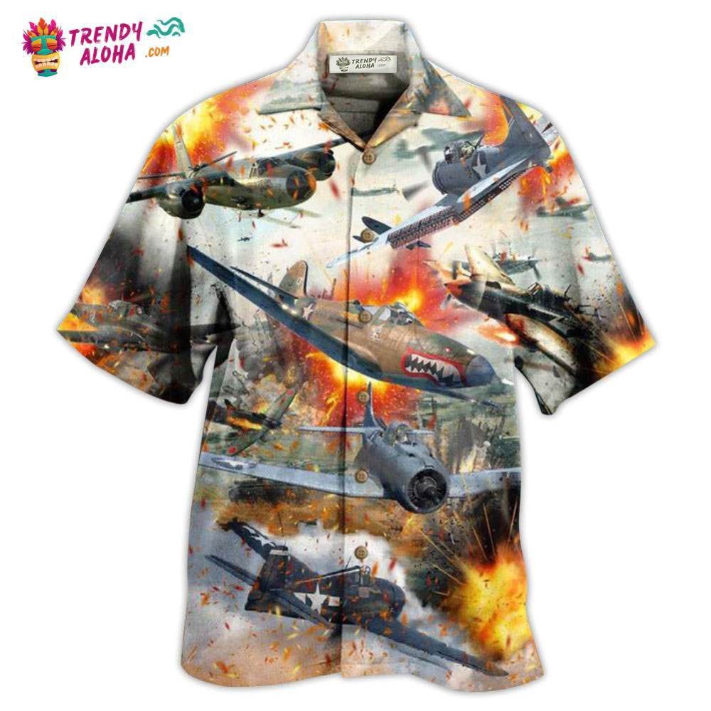 Combat Aircraft Fire War Hawaiian Shirt – Trendy Aloha Combat Aircraft Fire War Hawaiian Shirt – Trendy Aloha
