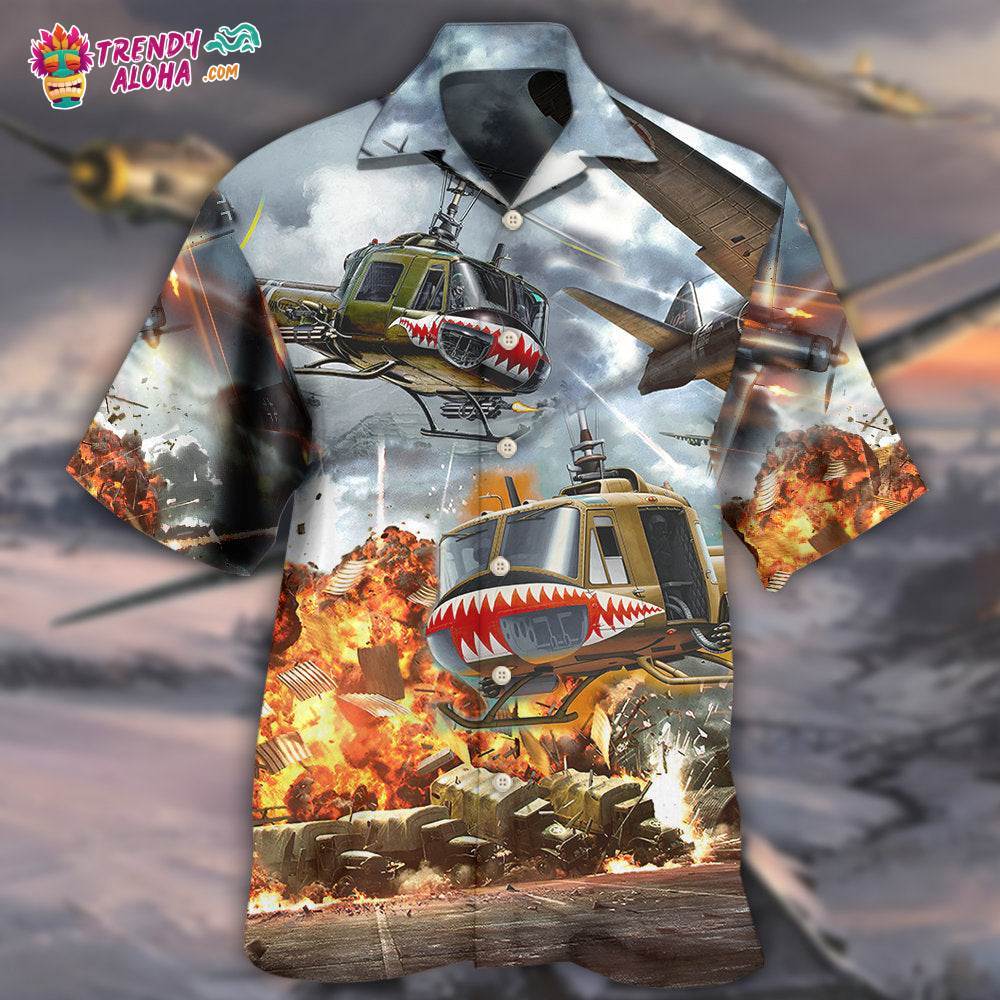 Combat Aircraft Fly Sky Military Planes Hawaiian Shirt – Trendy Aloha