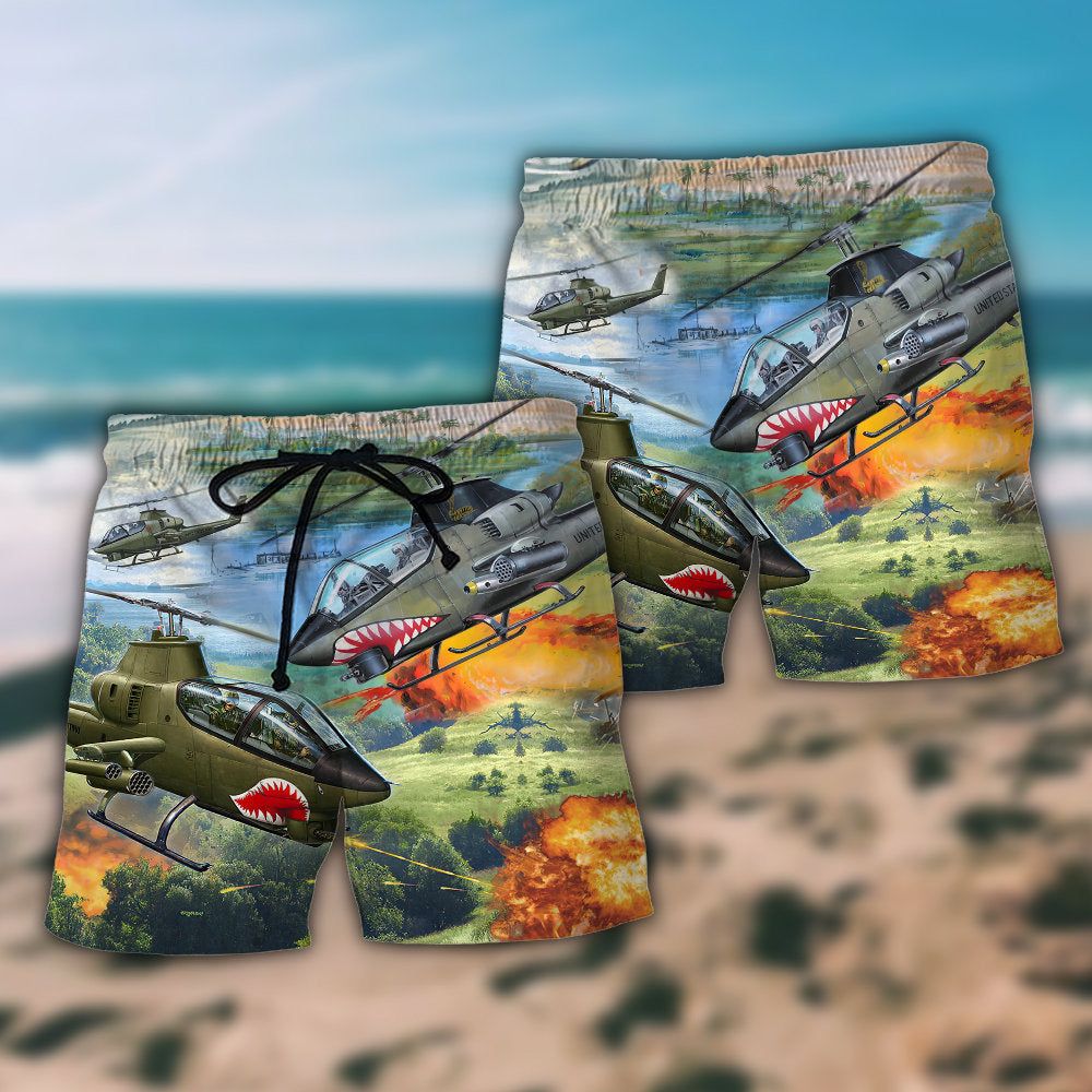 Combat Aircraft Military Planes Trendy Aloha Hawaiian Beach Shorts