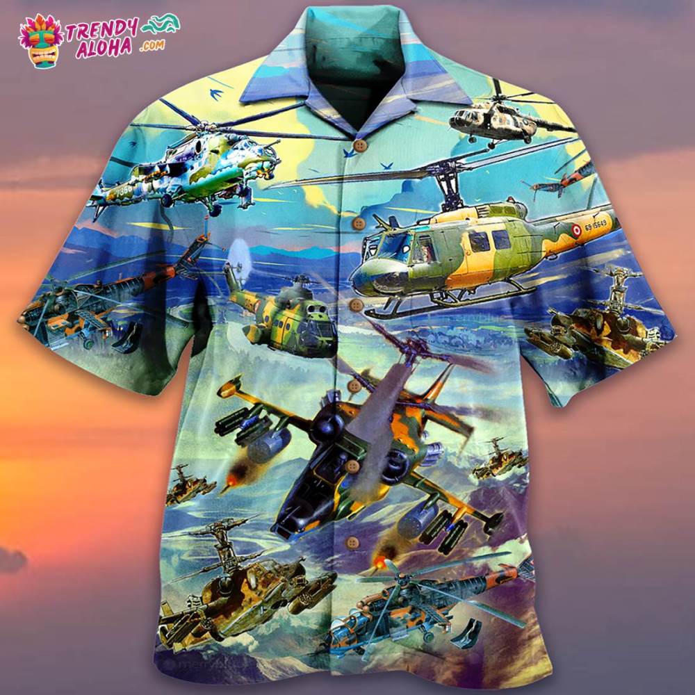 Combat Aircraft Sky Line Blue Style Hawaiian Shirt – Trendy Aloha