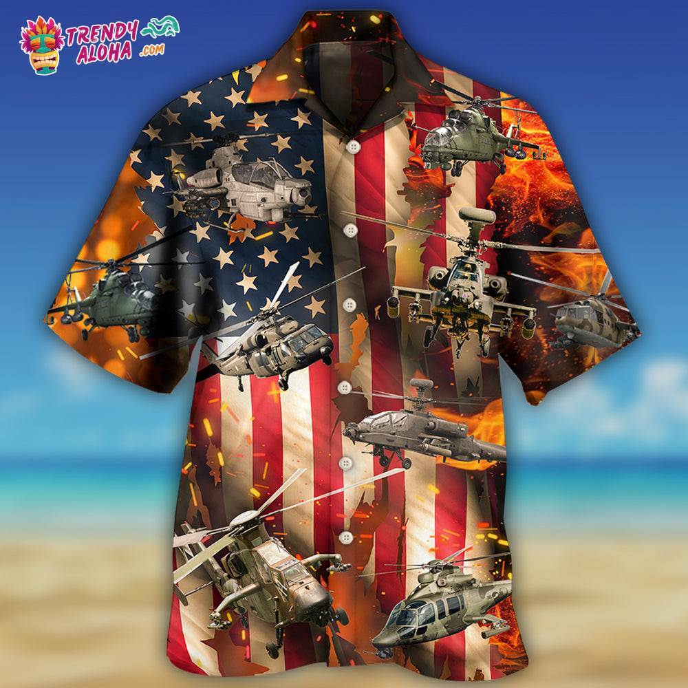 Combat Aircraft Us Army Style Hawaiian Shirt – Trendy Aloha