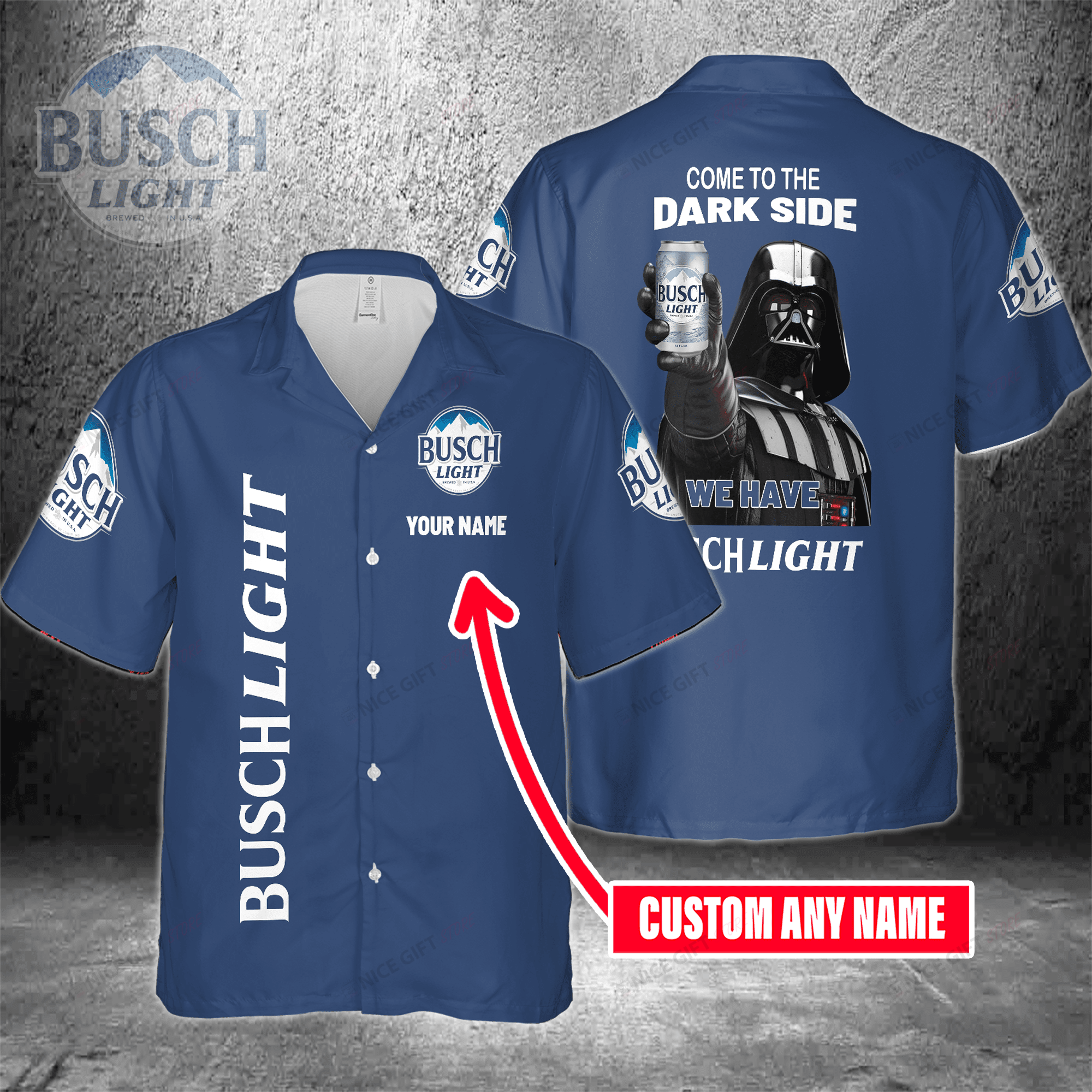 Come To The Dark Side We Have Busch Light Custom Name Hawaiian Shirt