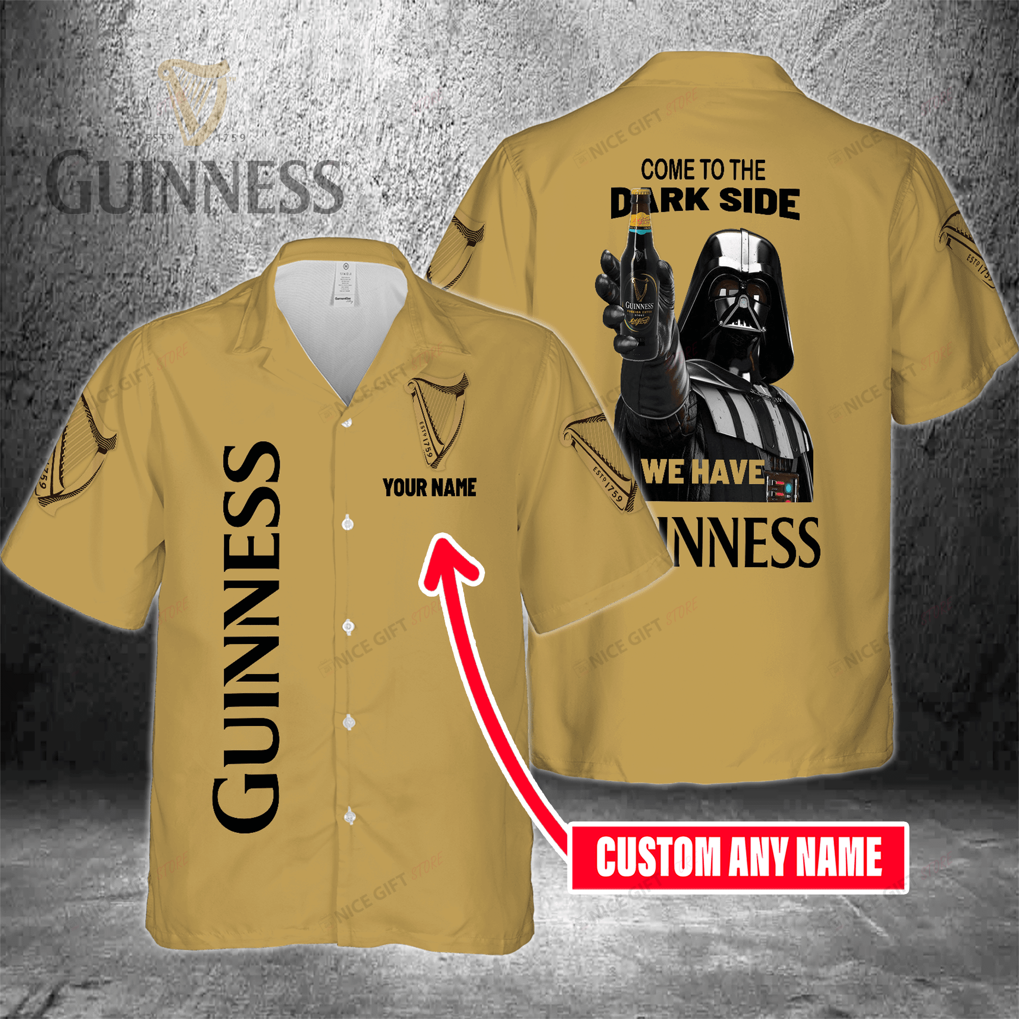 Come To The Dark Side We Have Guinness Custom Name Hawaiian Shirt