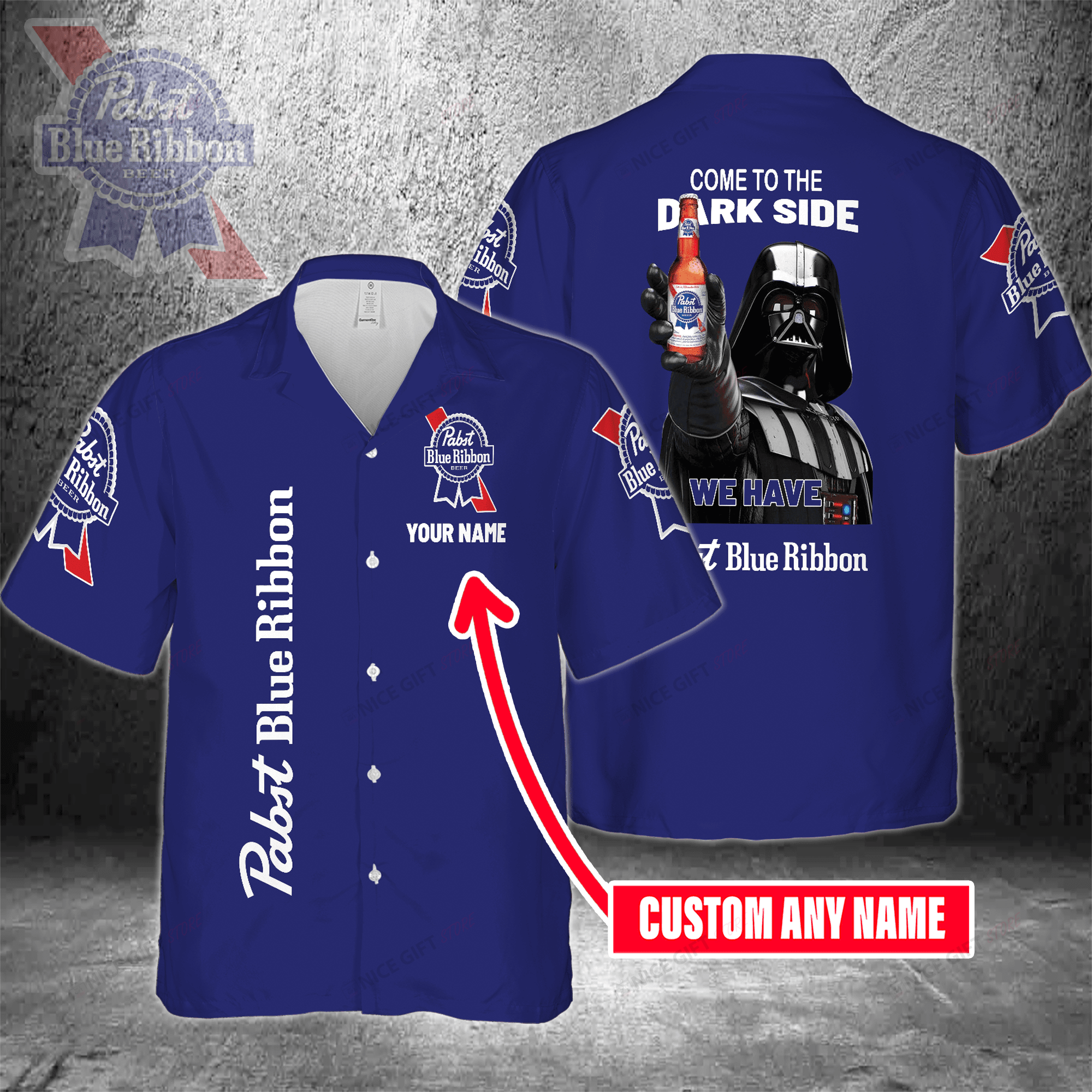 Come To The Dark Side We Have Pabst Blue Ribbon Custom Name Hawaiian Shirt