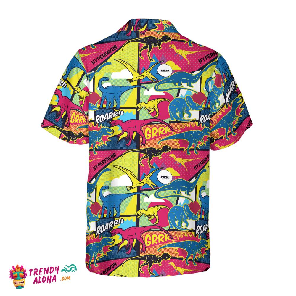 Comic Dinosaur Hawaiian Shirt
