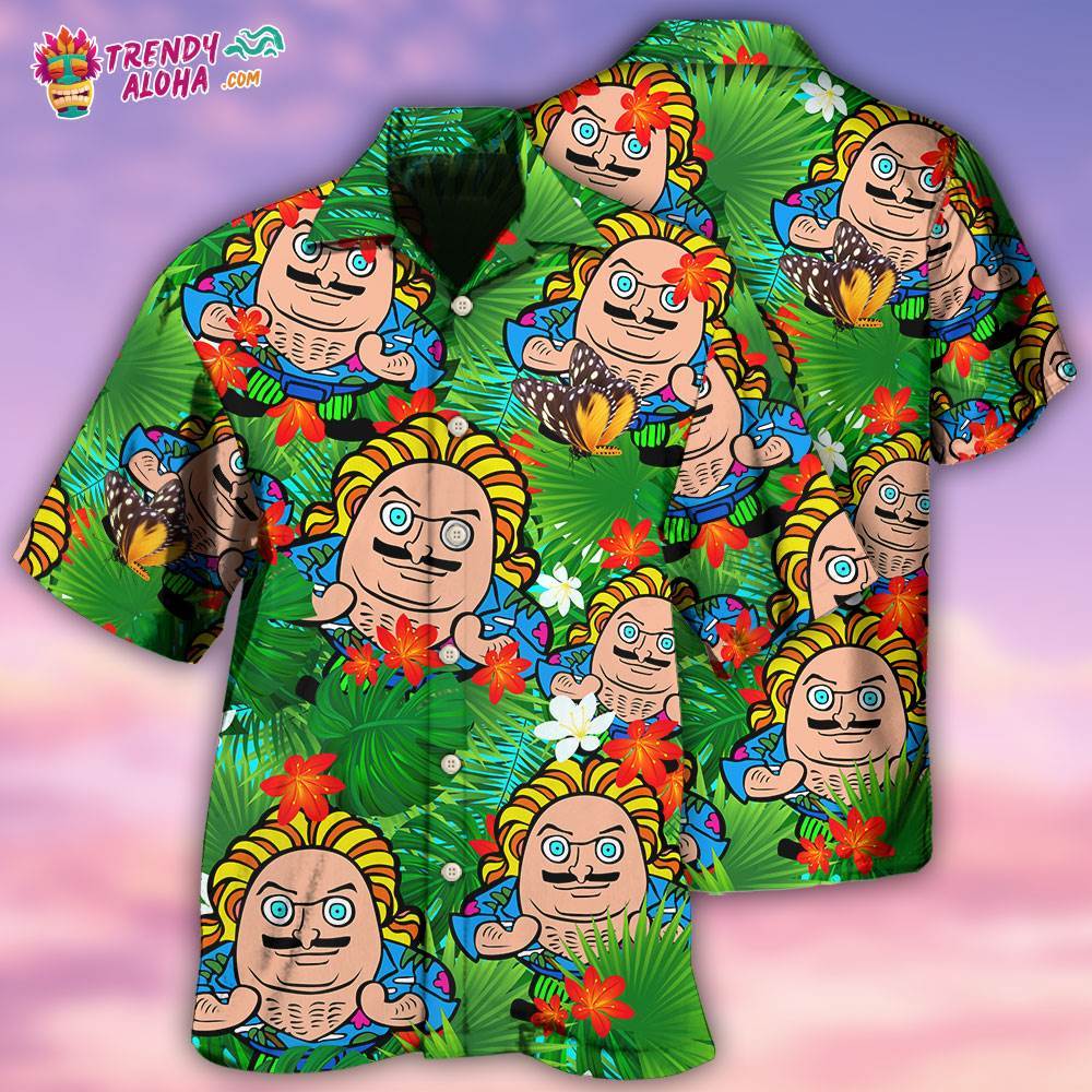 Comics-Figure And Blooming Tropical Flowers Hawaiian Shirt – Trendy Aloha