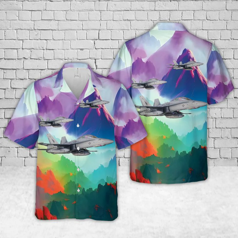 Commanding US Marine Corps F-18D Hornet Trendy Hawaiian Shirt: Stylish Military Apparel