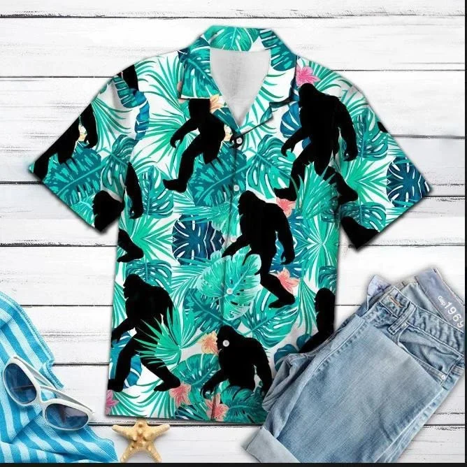 Cool Bigfoot Tropical Jungle Trendy Hawaiian Shirt Cool Bigfoot Tropical Jungle Trendy Hawaiian Shirt