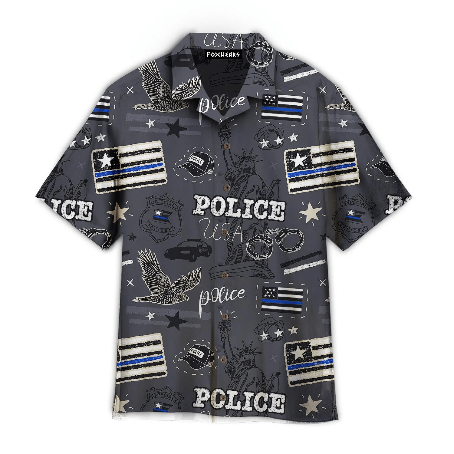 Cool Usa Police Flag Trendy Hawaiian Shirt