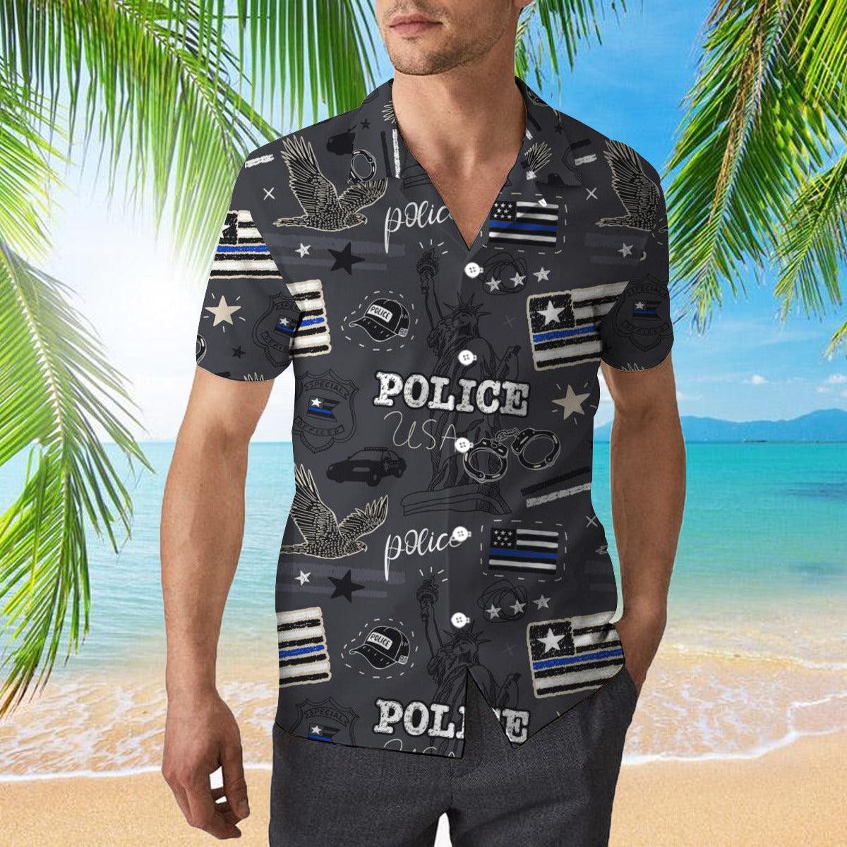 Cool Usa Police Flag Trendy Hawaiian Shirt