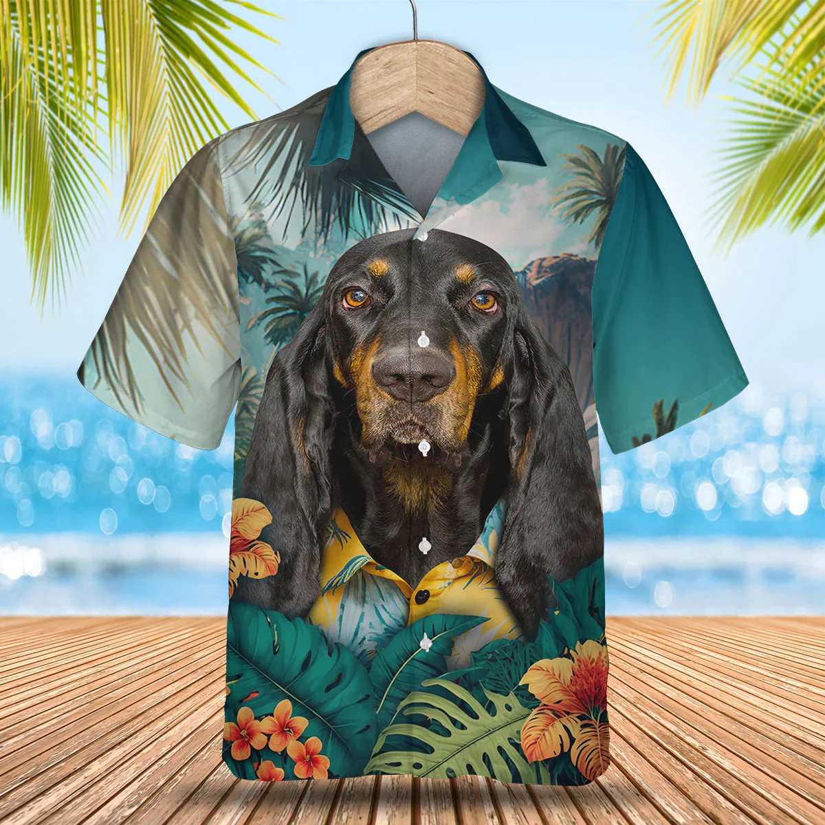 Coonhound Tropical Trendy Hawaiian Shirt, Dog Lover Trendy Hawaiian Shirt, Summer Trendy Hawaiian Shirt For Men And Women