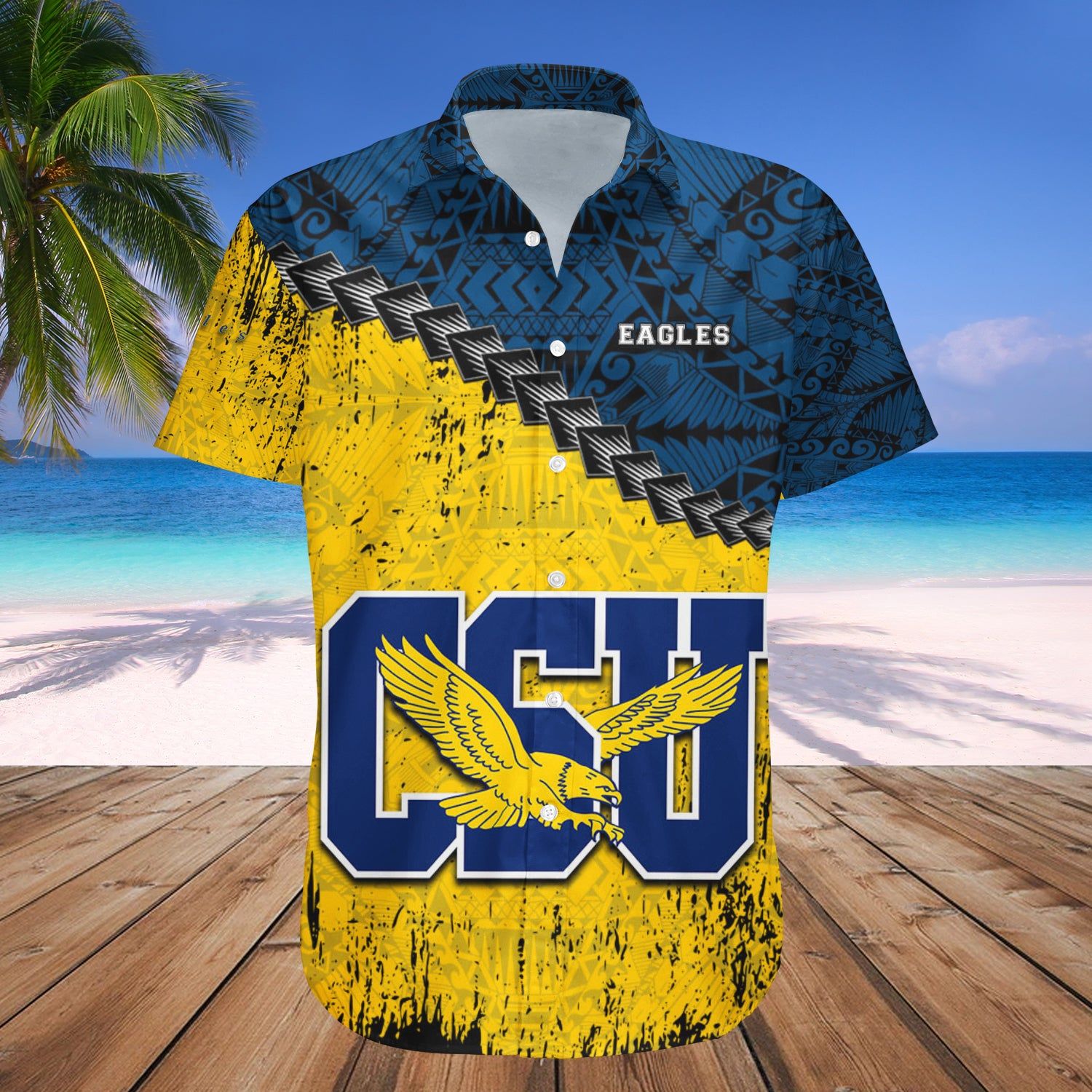 Coppin State Eagles Hawaii Shirt Grunge Polynesian Tattoo – NCAA