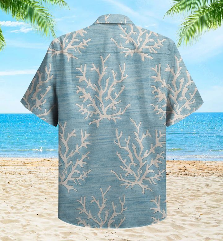 Coral Blue Trendy Hawaiian Shirt 3D Summer Gifts
