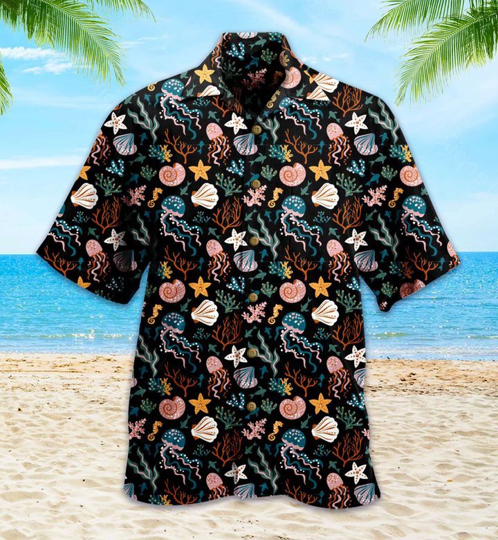 Coral Reef Black Hawaiian Shirt 3D Summer Gifts
