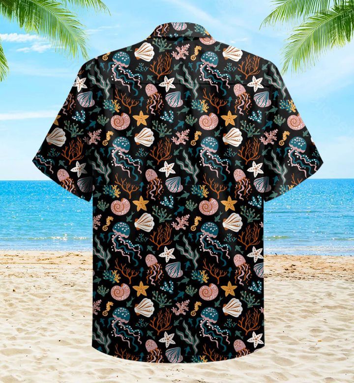 Coral Reef Black Trendy Hawaiian Shirt 3D Summer Gifts