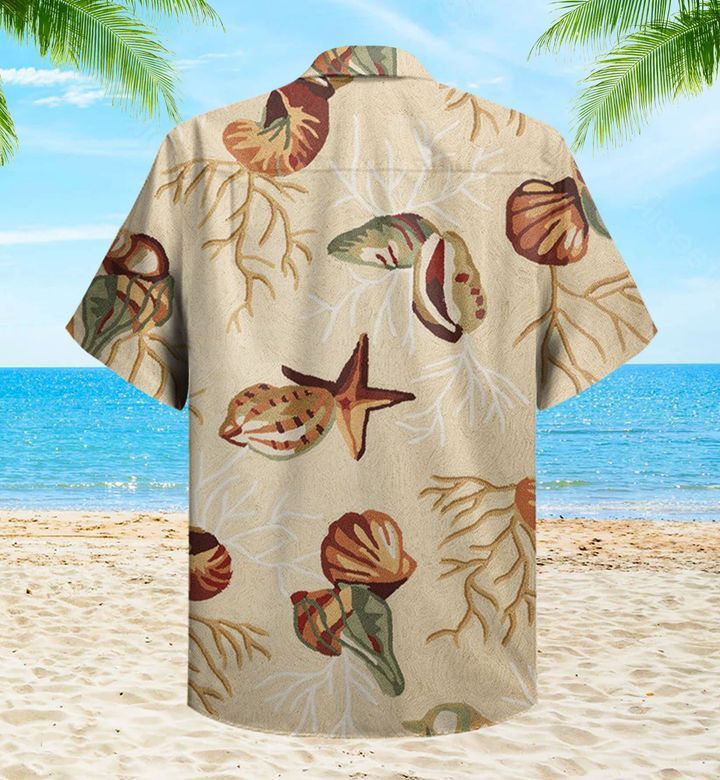 Coral Reef Shells Yellow Trendy Hawaiian Shirt 3D Summer Gifts