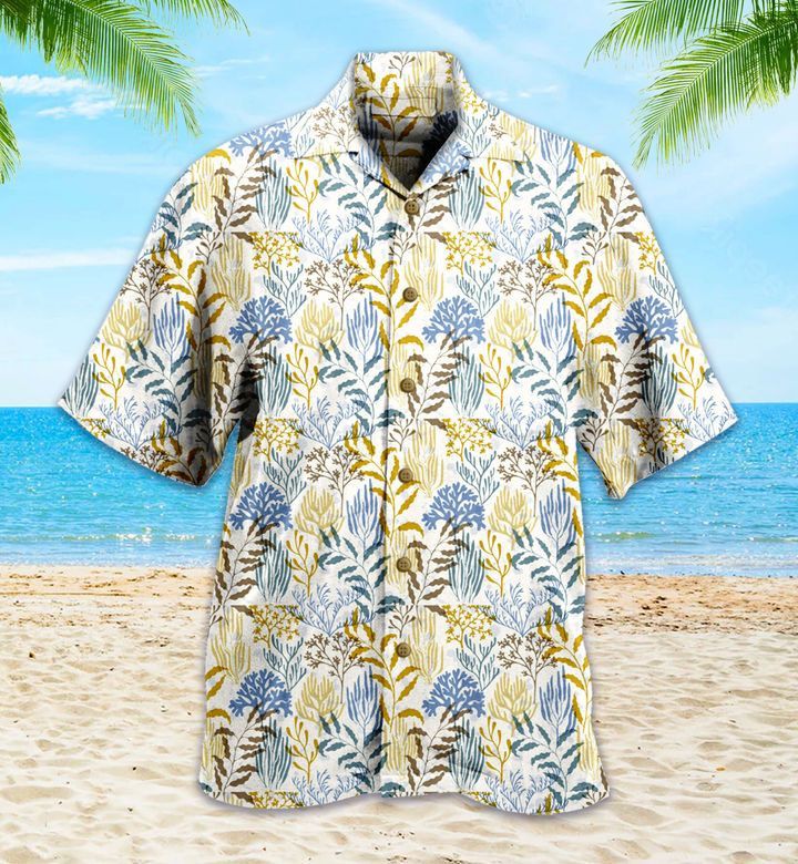 Coral Reef Yellow Trendy Hawaiian Shirt 3D Summer Gifts