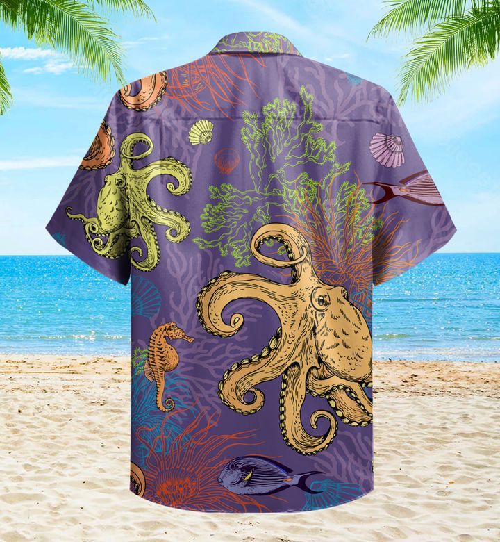 Corals Sea Octopus Colorful Trendy Hawaiian Shirt 3D Summer Gifts