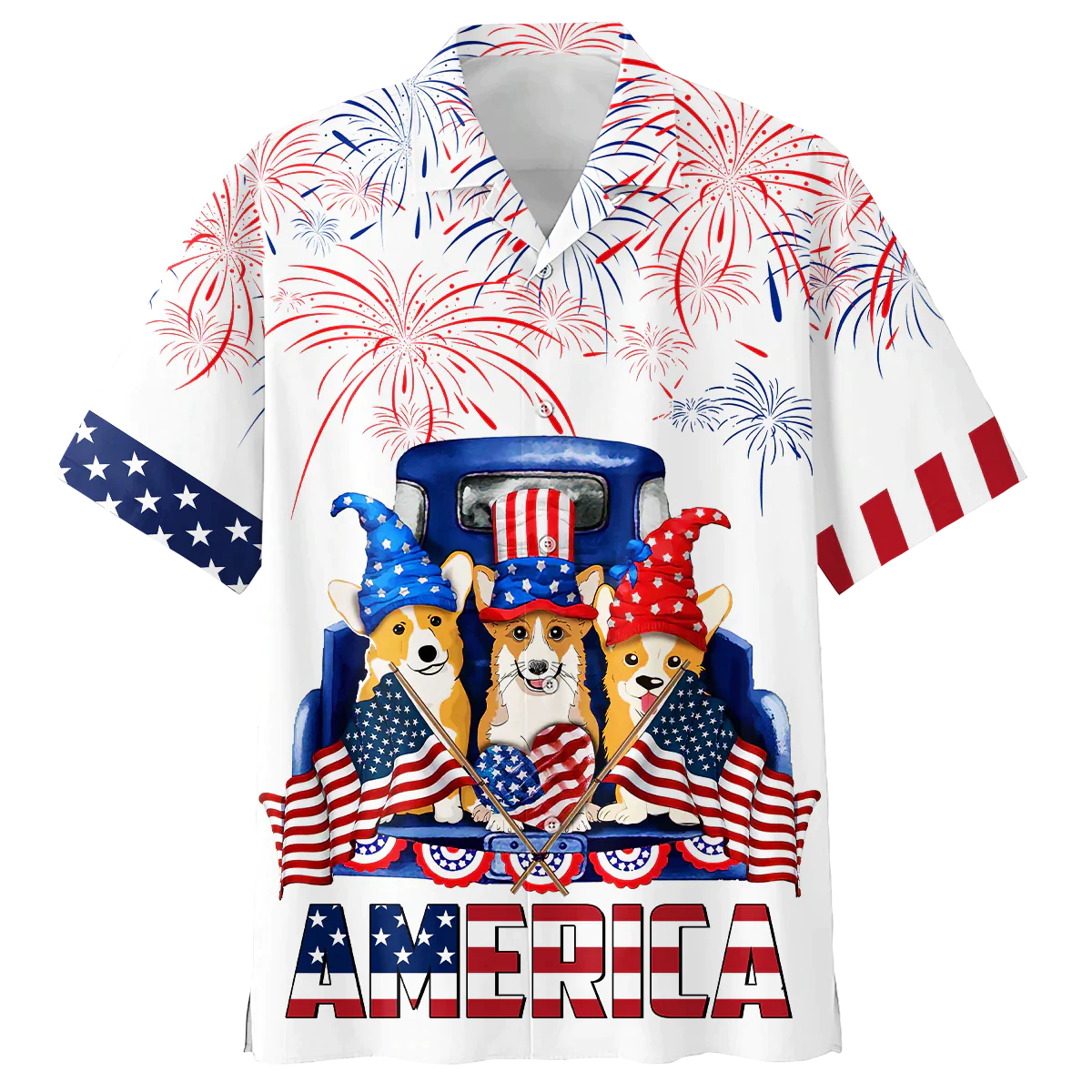 Corgi 4th Of July Hawaiian Shirt Independence Day