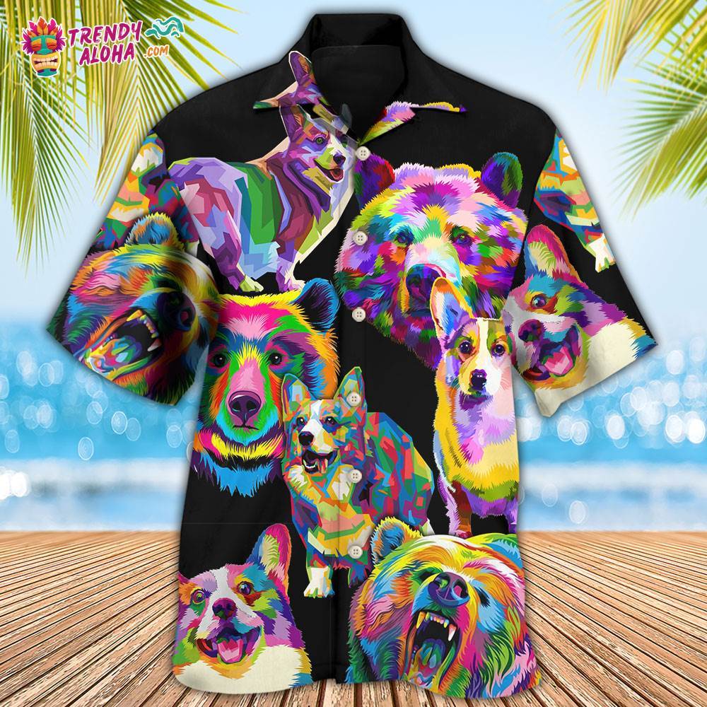 Corgi Dog I Like Dogs And Bears Hawaiian Shirt – Trendy Aloha
