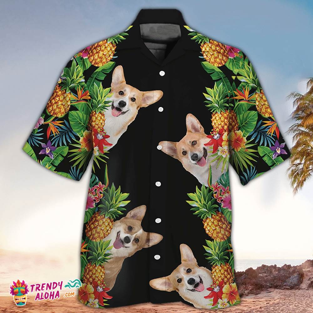 Corgi Hawaiian Shirt Corgi Tropical Pineapple Hawaiian Aloha Beach Shirt