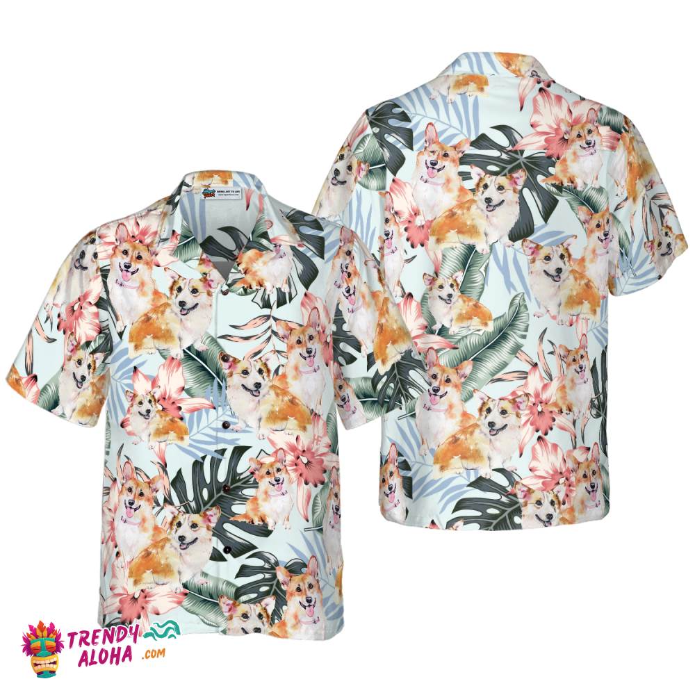 Corgi Life Shirt For Men Hawaiian Shirt