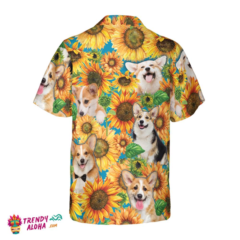 Corgi Lovers With Sunflower Hawaiian Shirt