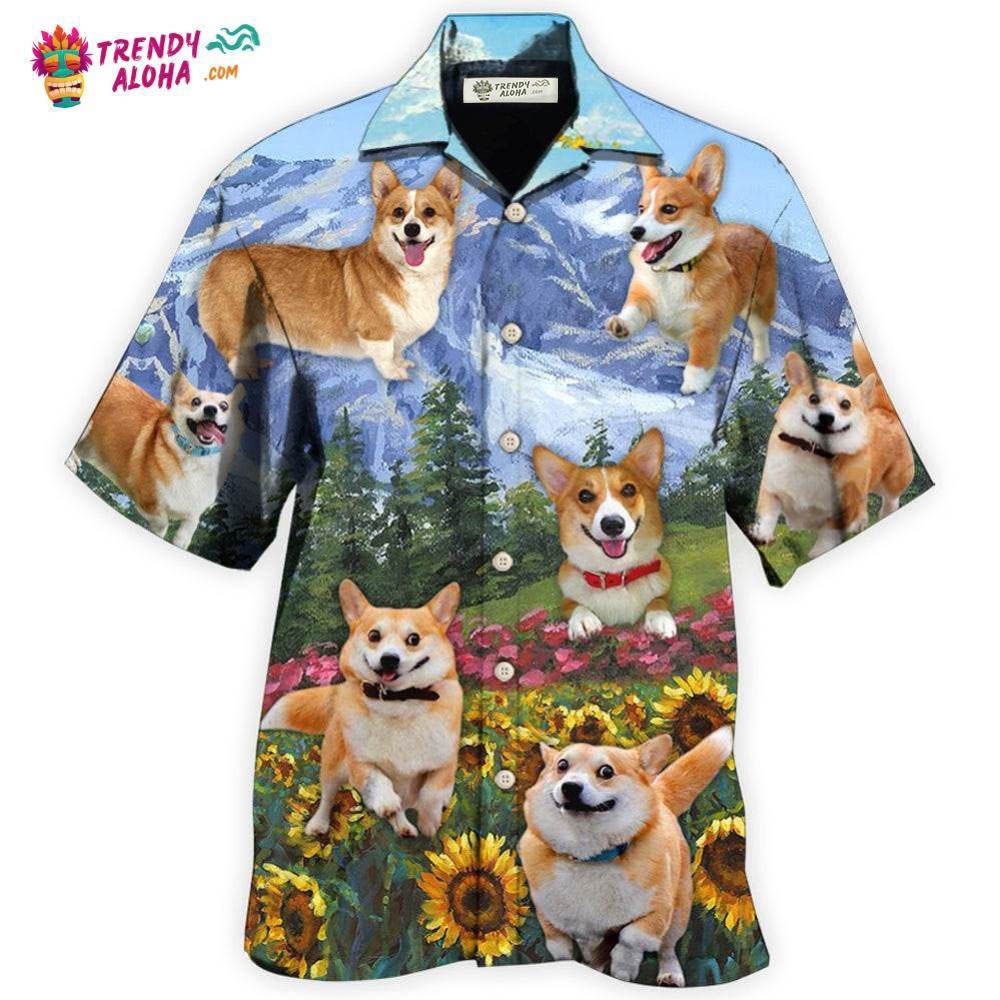 Corgi Loves Flower Garden Hawaiian Shirt – Trendy Aloha Corgi Loves Flower Garden Hawaiian Shirt – Trendy Aloha