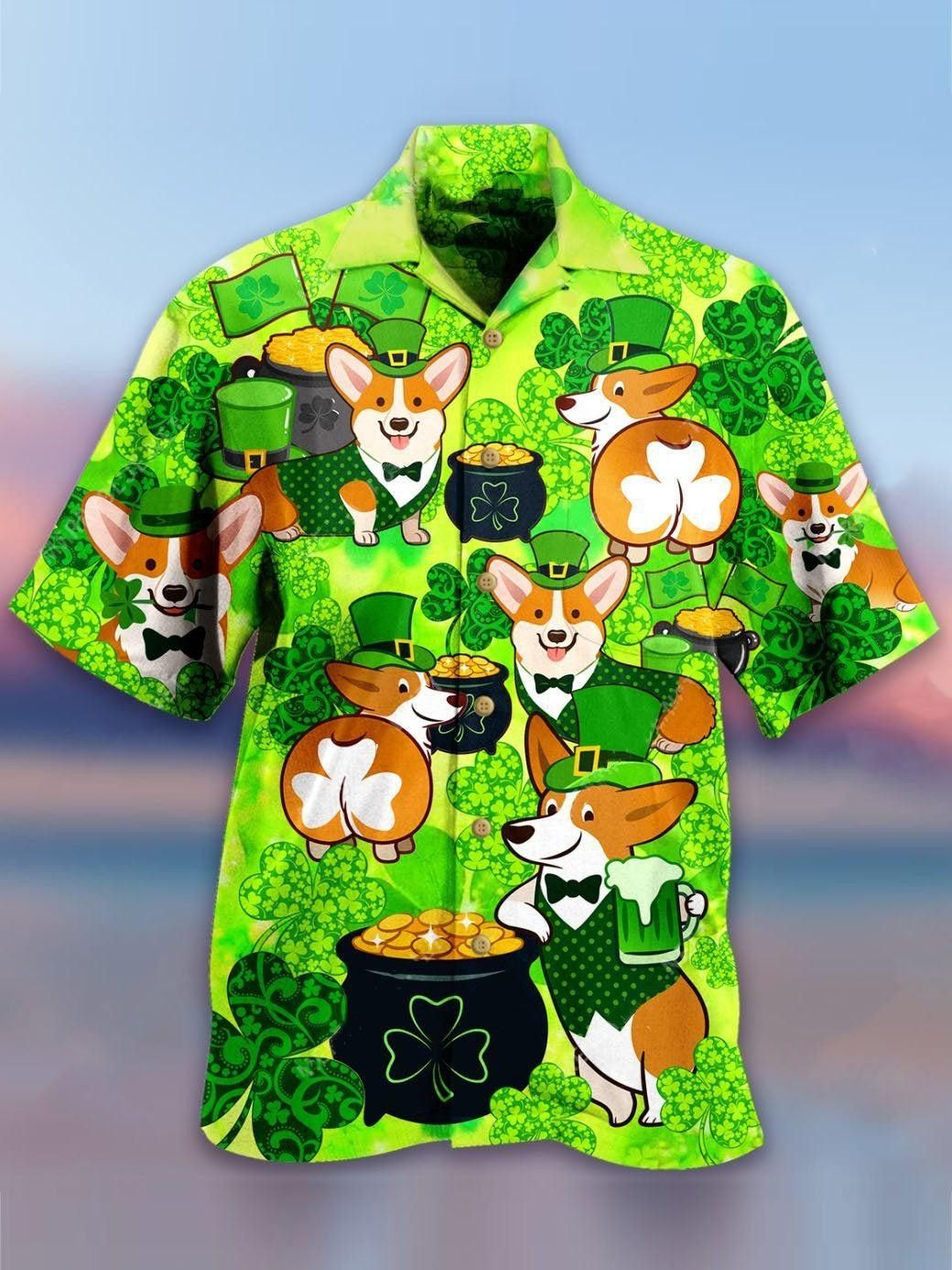 Corgi Patrick’s Day Trendy Hawaiian Shirt