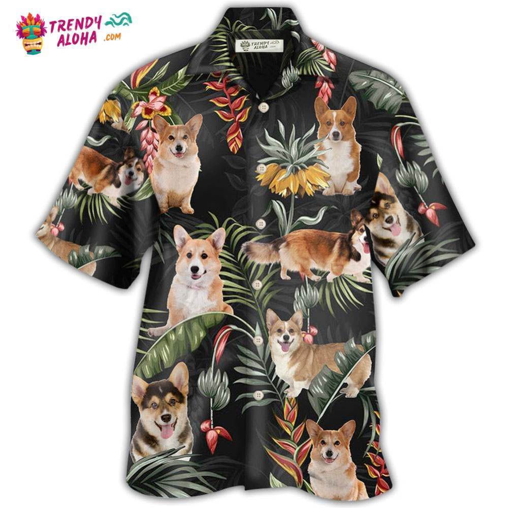 Corgi Tropical Love Dog Hawaiian Shirt – Trendy Aloha Corgi Tropical Love Dog Hawaiian Shirt – Trendy Aloha
