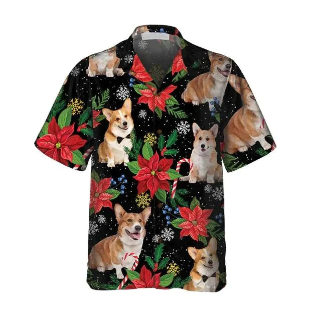 Corgi With Christmas Plants Trendy Hawaiian Shirt Gift For Dog Owners Corgi With Christmas Plants Trendy Hawaiian Shirt Gift For Dog Owners