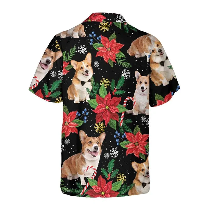 Corgi With Christmas Plants Trendy Hawaiian Shirt Gift For Dog Owners