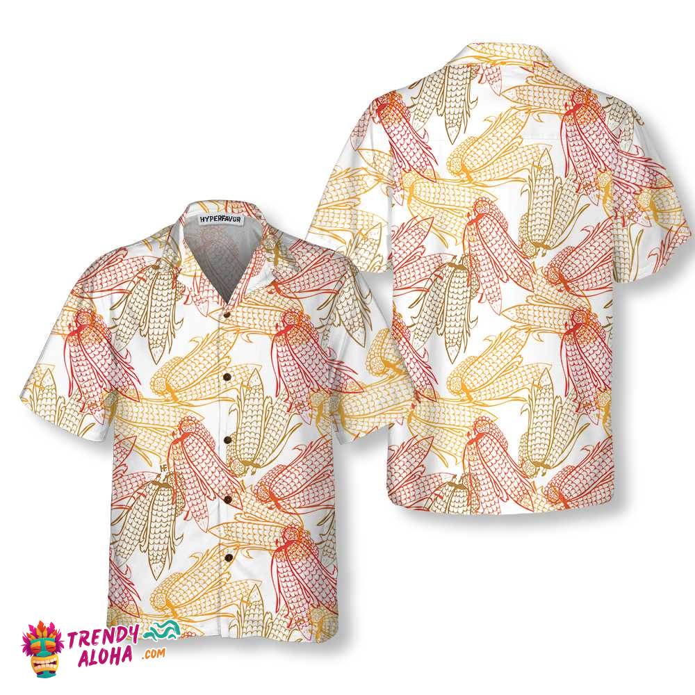 Corn Sketch Pattern Corn Hawaiian Shirt, Corn Shirt For Men & Women, Corn Print Shirt Short Sleeve Corn Sketch Pattern Corn Hawaiian Shirt, Corn Shirt For Men & Women, Corn Print Shirt Short Sleeve