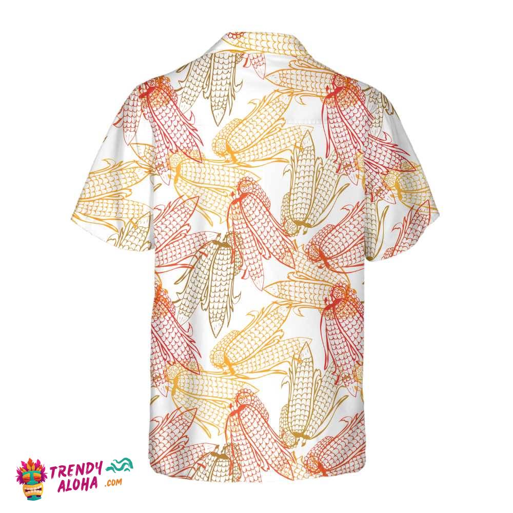 Corn Sketch Pattern Corn Hawaiian Shirt, Corn Shirt For Men & Women, Corn Print Shirt Short Sleeve