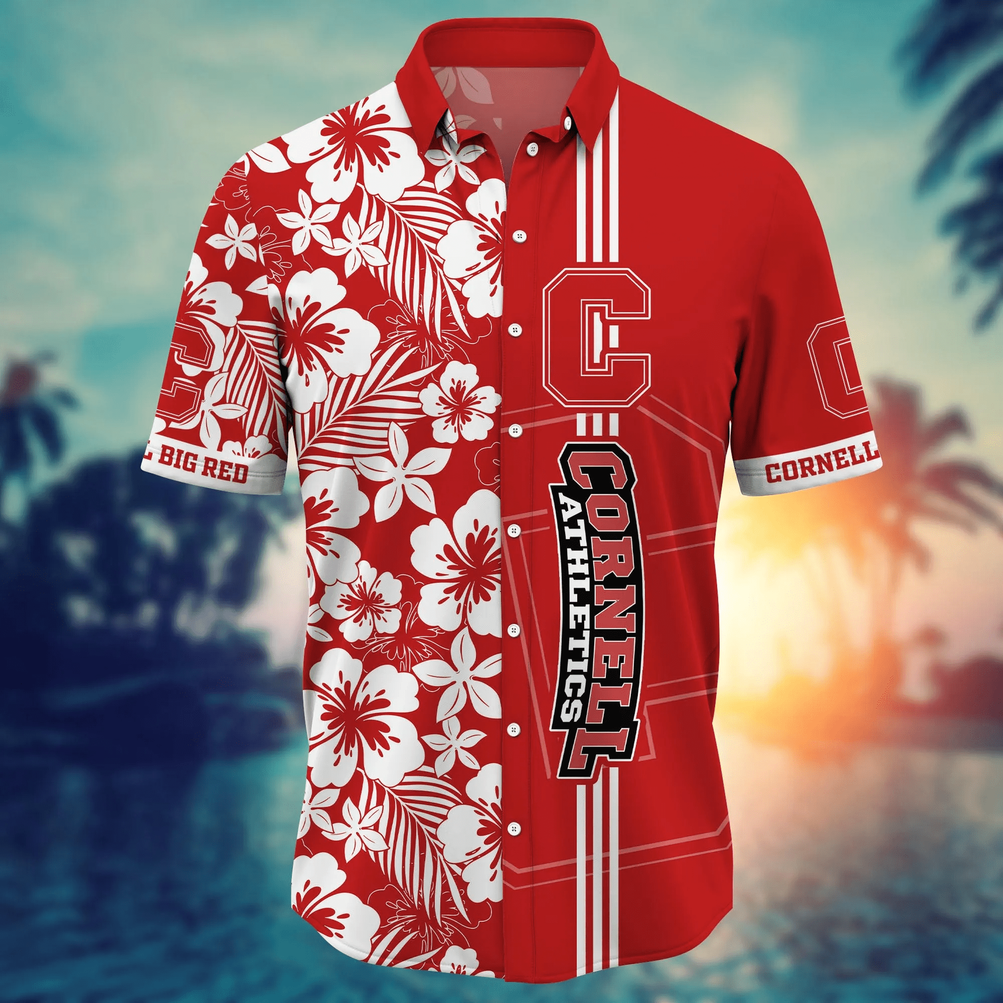 Cornell Big Red NCAA Hawaiian Shirt Balmytime Aloha Shirt