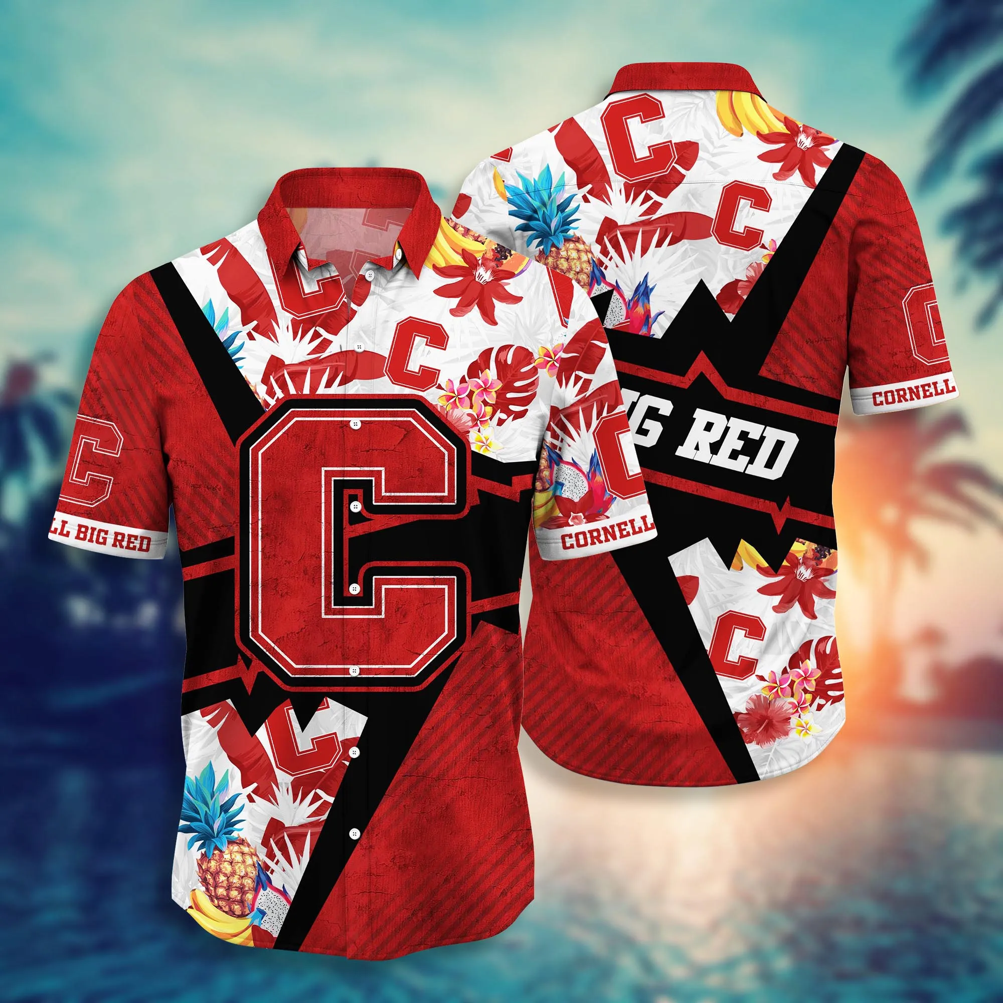 Cornell Big Red NCAA Hawaiian Shirt Brightness Ball Game Shirts